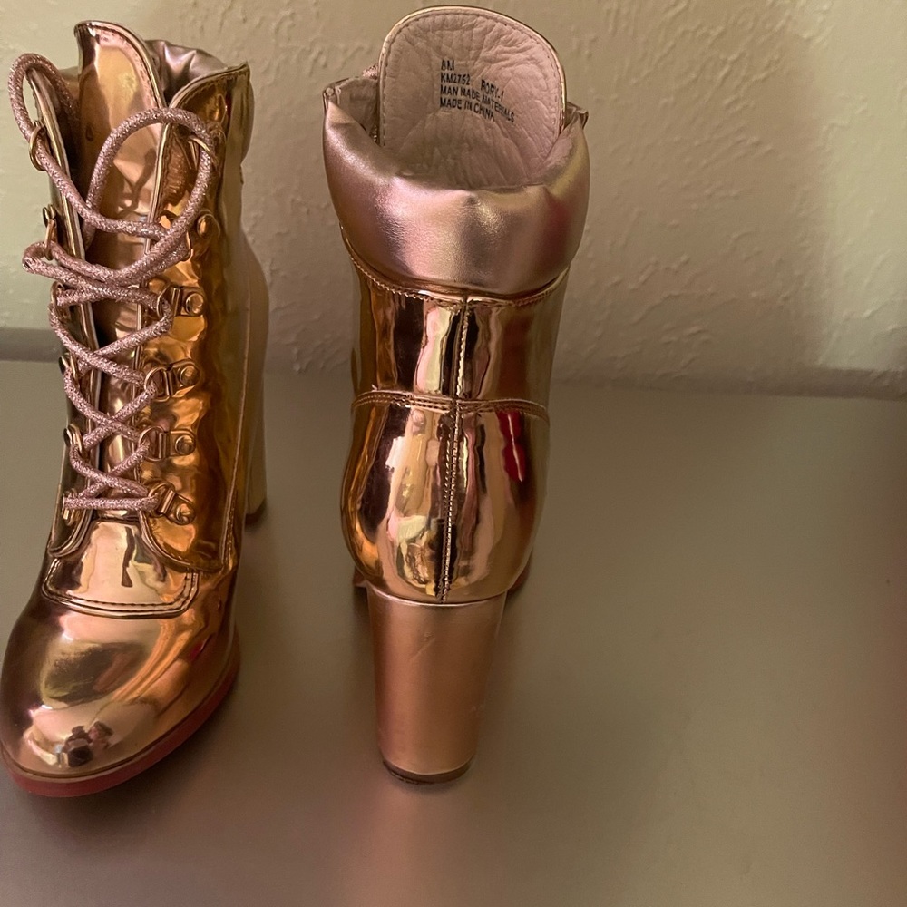 Metallic Gold Booties - Picture 3 of 4